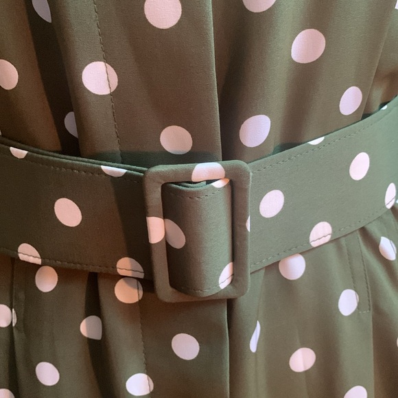 Iconic pretty lady dress!!! Vintage midi in a gorgeous green polka dot, Sz 12 - Picture 5 of 11